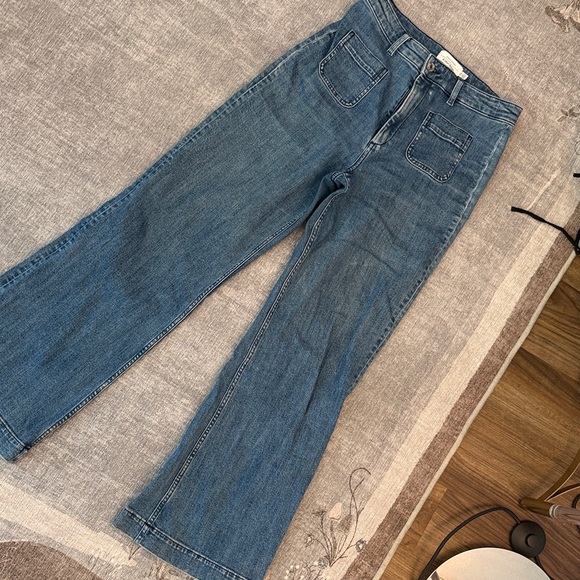 & other stories Wide Leg Blue Jean Denim Retro Pocket High Waist 29 - Picture 2 of 16